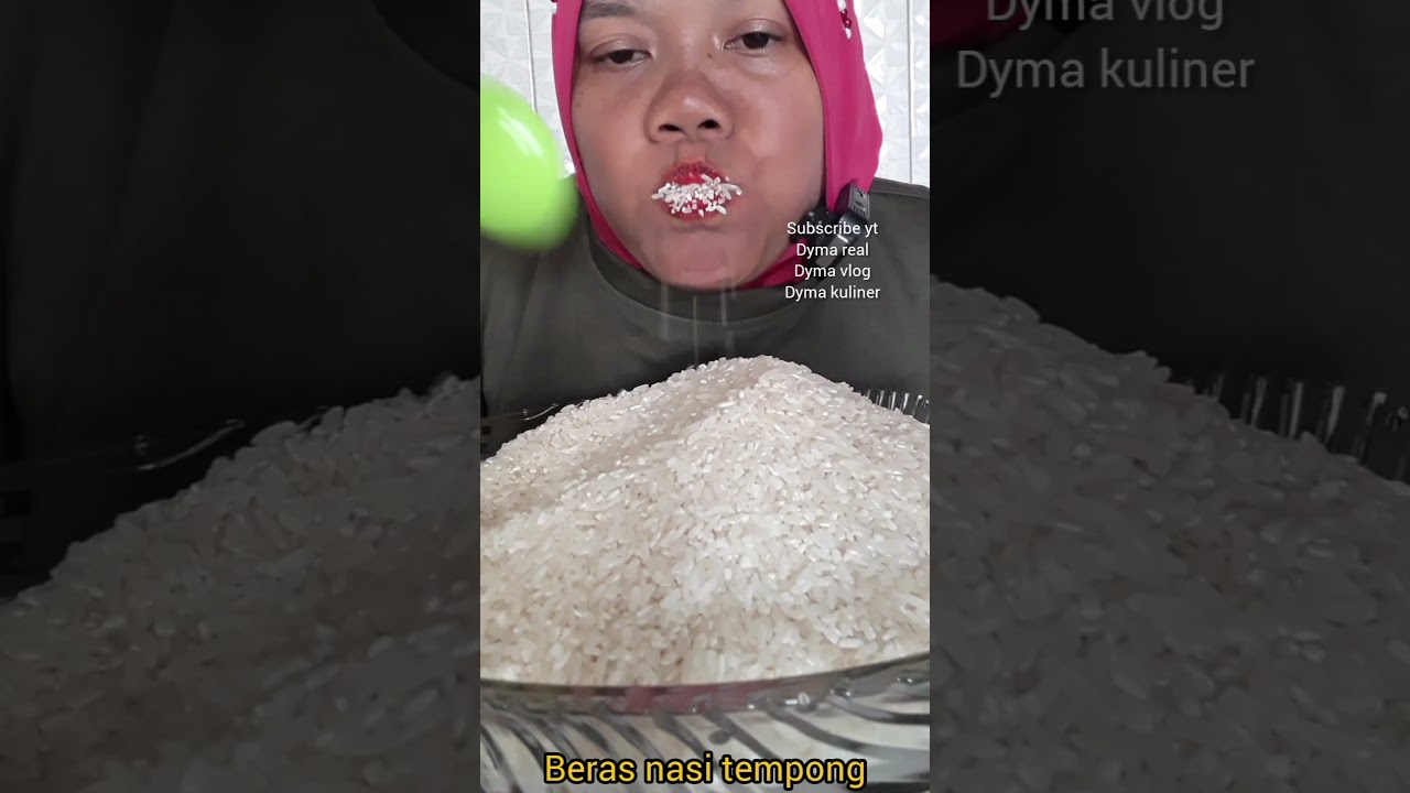 DYMA KULINER 💕ASMR RAW RICE EATING 💕Makan Beras Mentah💕