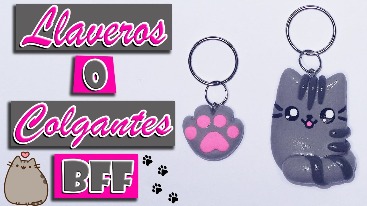 ♥ Tutorial: Llaveros o Colgantes BFF de Pusheen y Huella gato ♥