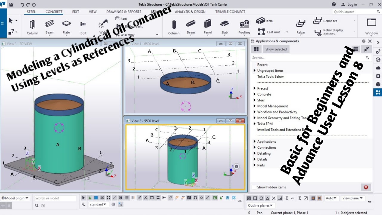 Oil Tank Container In Tekla Structure