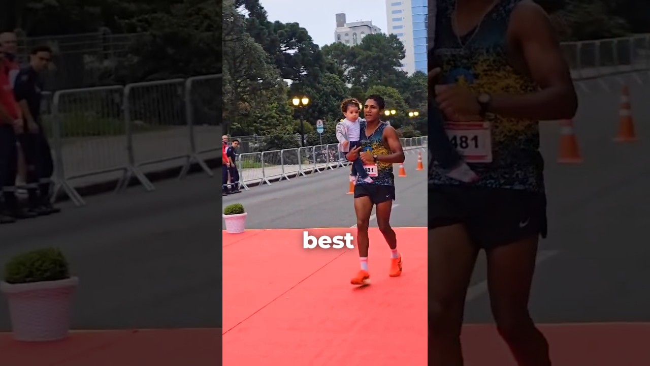 He was about to win the marathon but😨