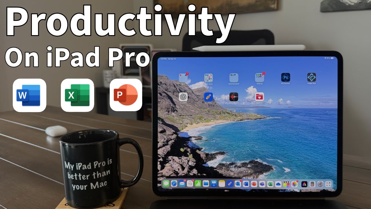 How to do REAL work and productivity on iPad Pro! (Microsoft Office Tips!)