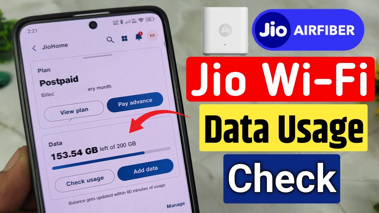 how to check jio airfiber data balance | jio wifi data usage check kaise kare