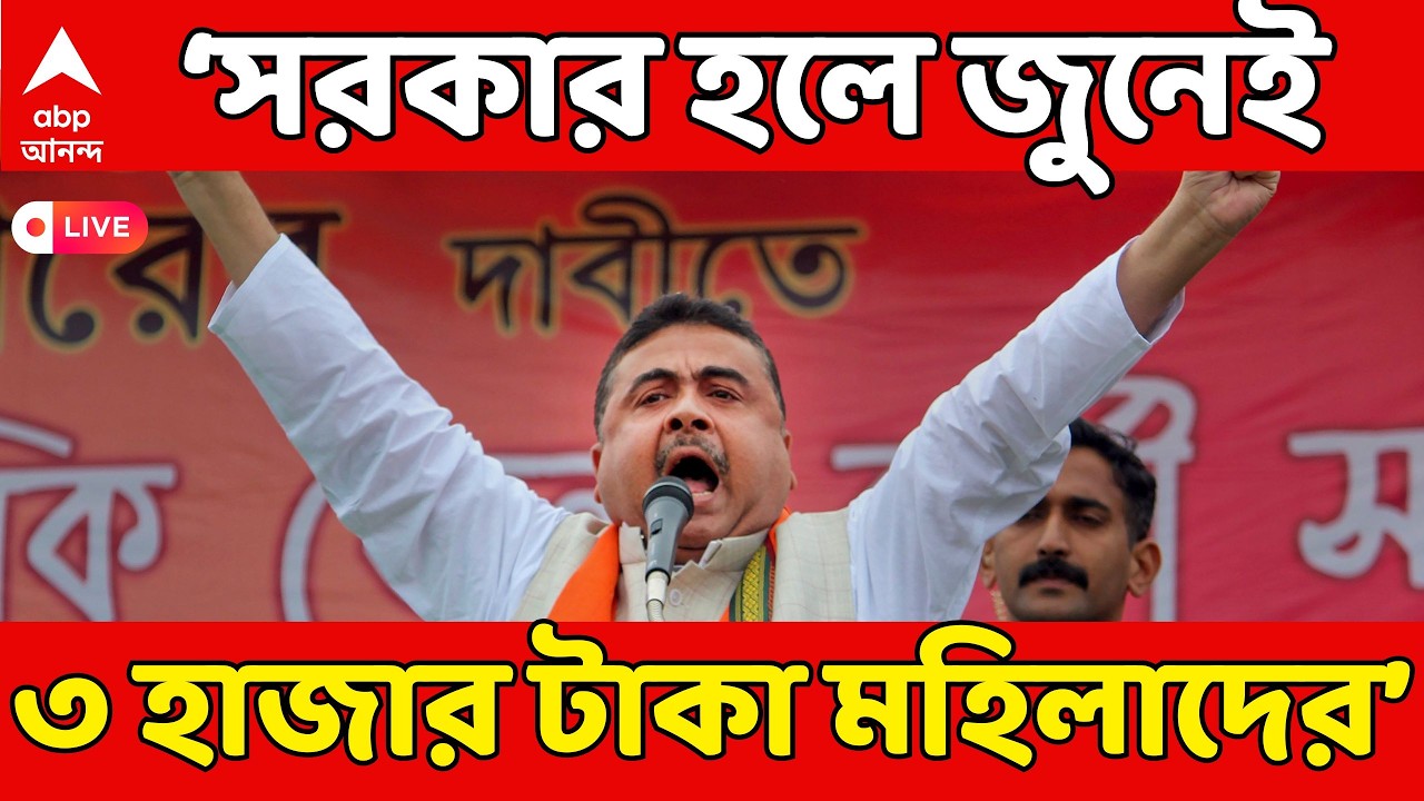 Suvendu Adhikari LIVE: মে মাসে সরকার হলে জুনেই ৩০০০ টাকা মহিলাদের। ফের প্রতিশ্রুতি বিরোধী দলনেতার