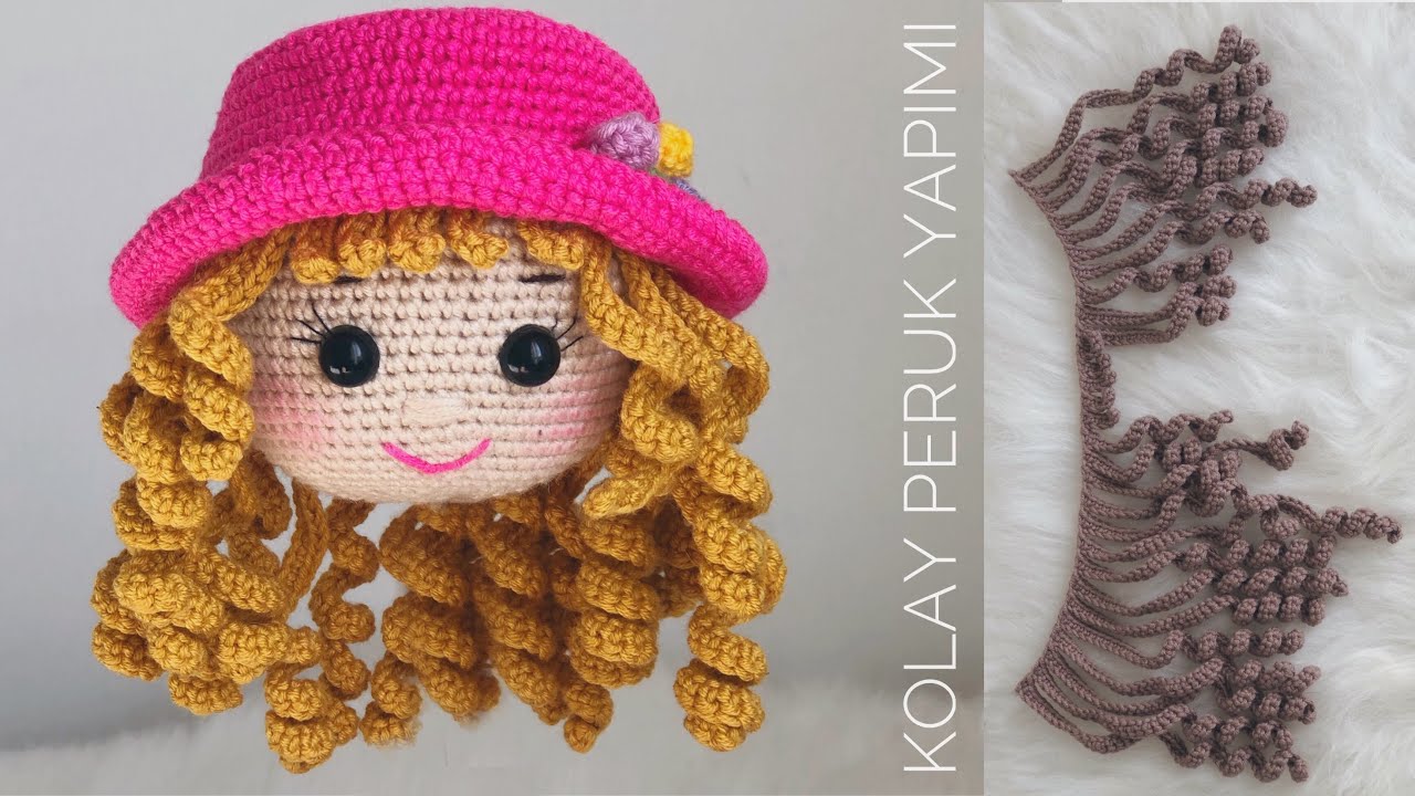 Amigurumi Kolay Peruk ve Şapka Yapımı ( Easy Wig and Hat Tutorial) ENG SUBTITLES ON
