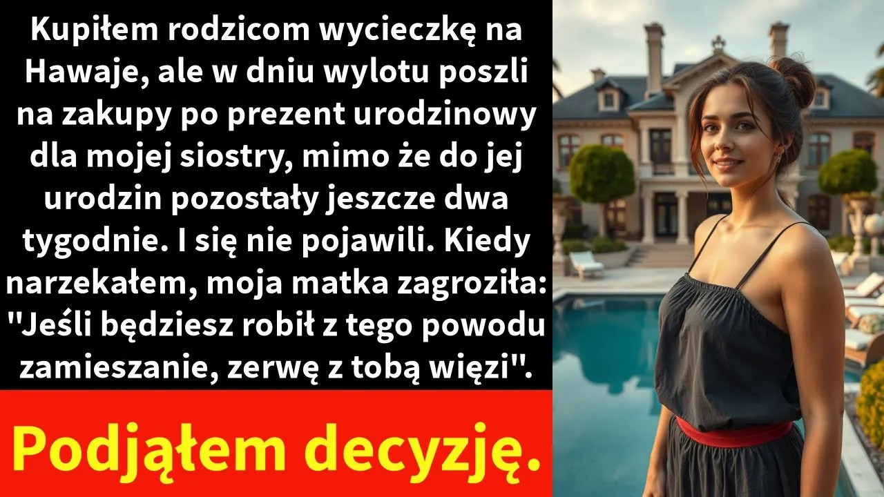 Kupiłem rodzicom wycieczkę na Hawaje, ale w dniu wylotu poszli na zakupy po prezent urodzinowy dla