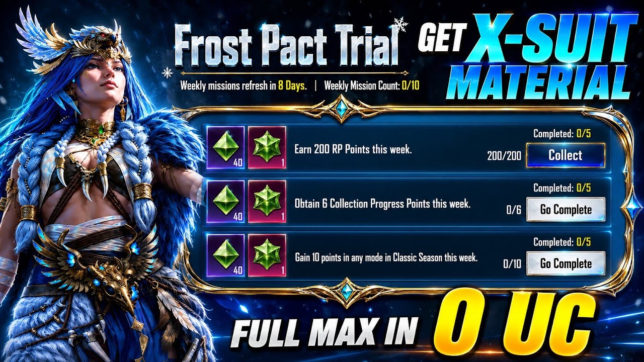 New X Suit Upgrade in 0 UC | Frost Pact Trial | How to upgrade Druvaen X Suit in BGMI/PUBG