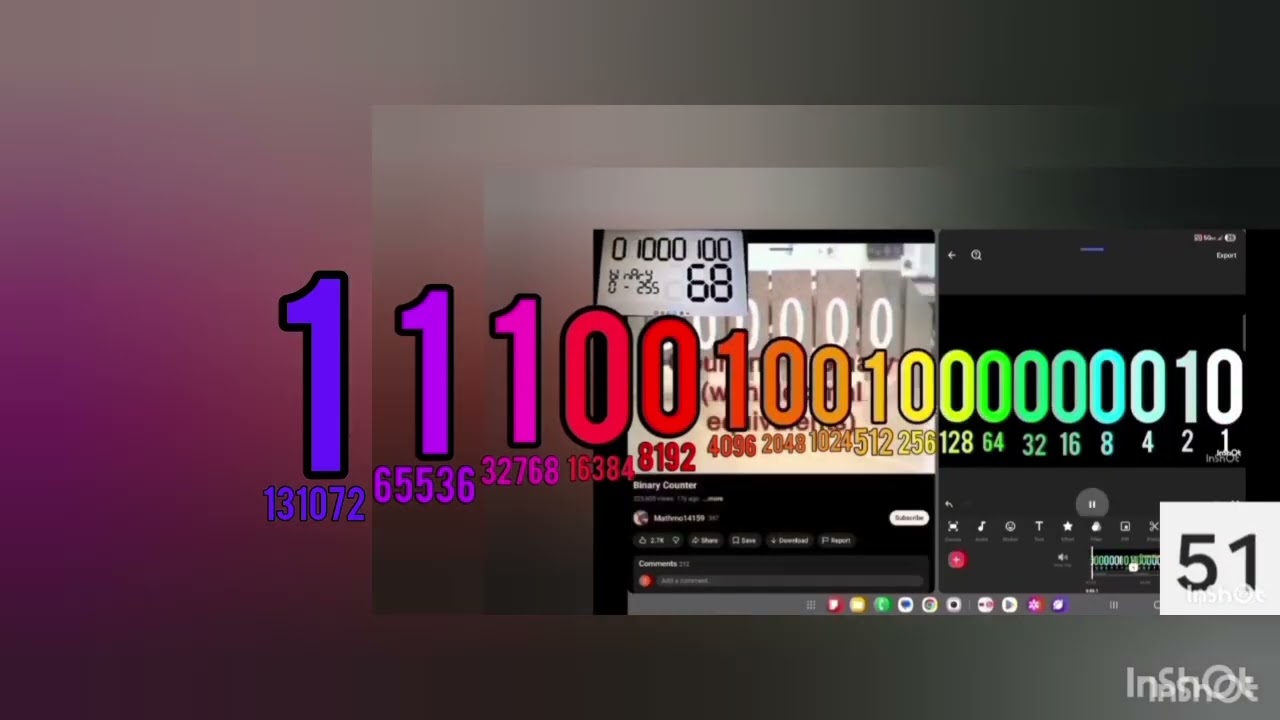 Binary Numbers 0 to 1048576