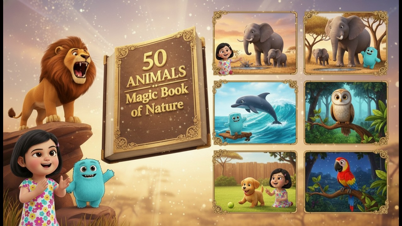 50 ANIMALS NAMES AND SOUND | LITTLEBRITESTAR | DOMESTIC, JUNGLE, OCEAN AND SKY