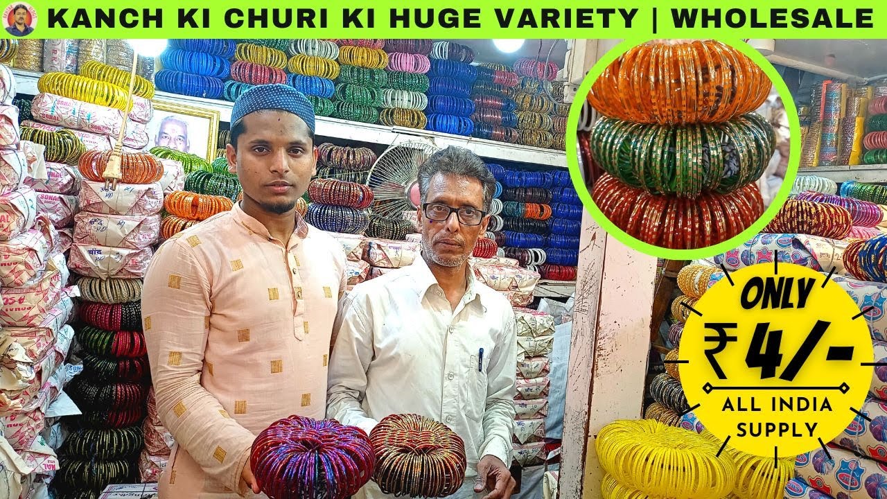 ₹4/- Se Kanch Ki Chudi Wholesale Store Kolkata | Bangles Market Barabazar,