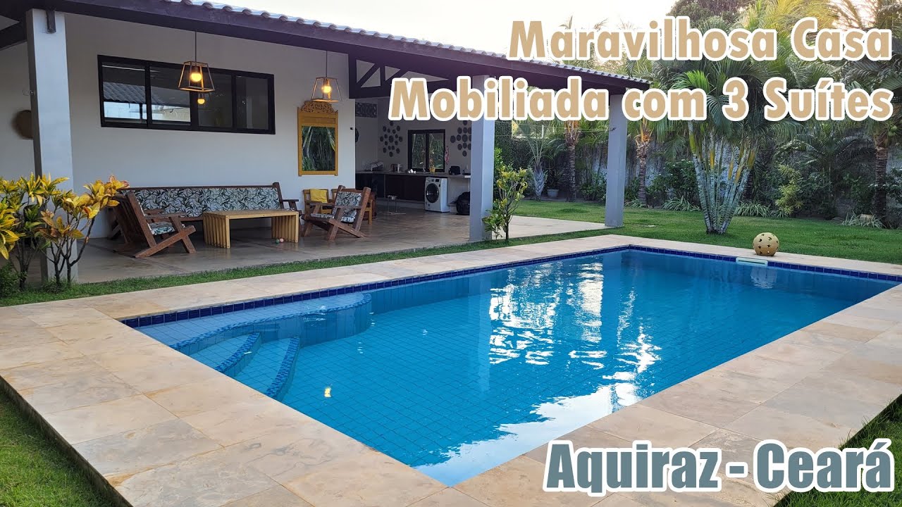 Maravilhosa Casa de Luxo, Mobiliada, 3 Suítes Em Aquiraz - Ceará