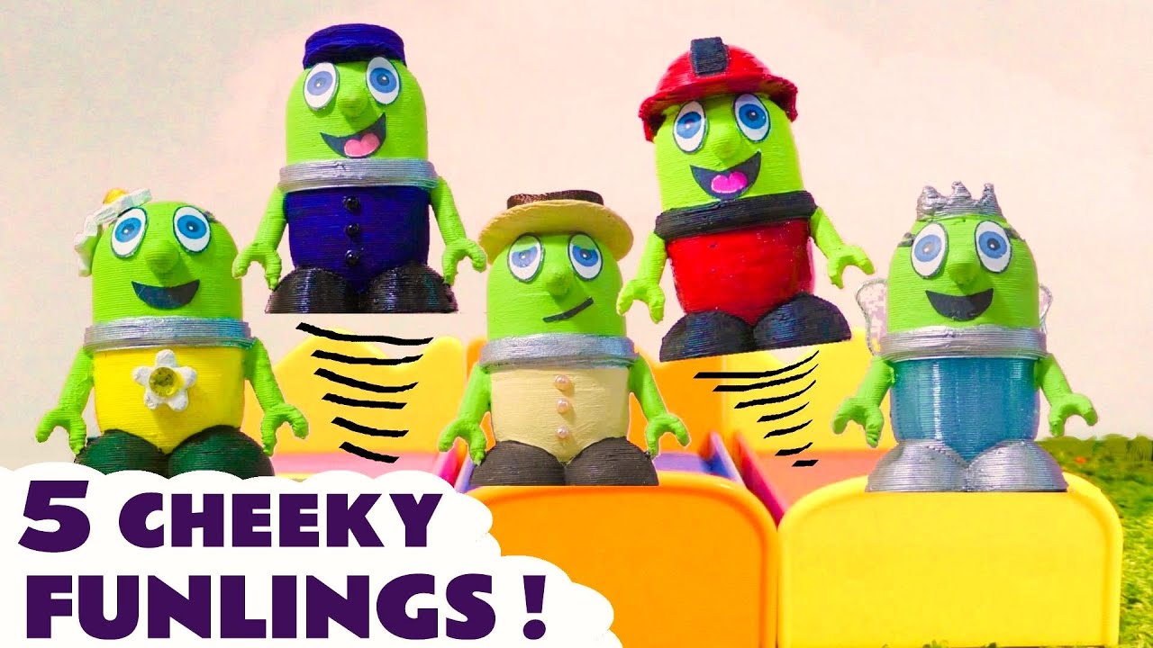5 Little Monkeys Jumping On The Bed Nursery Rhyme Song with the Funny Funlings