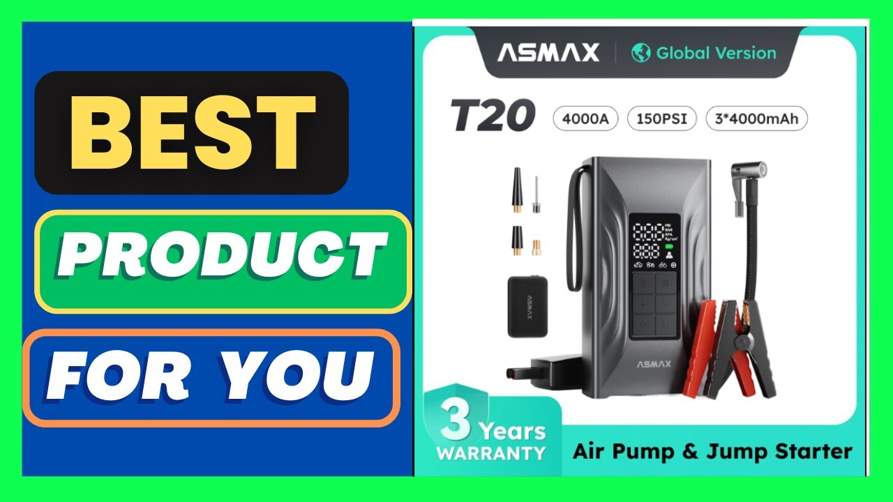ASMAX T20 4000A Car Jump Starter 12000mAh