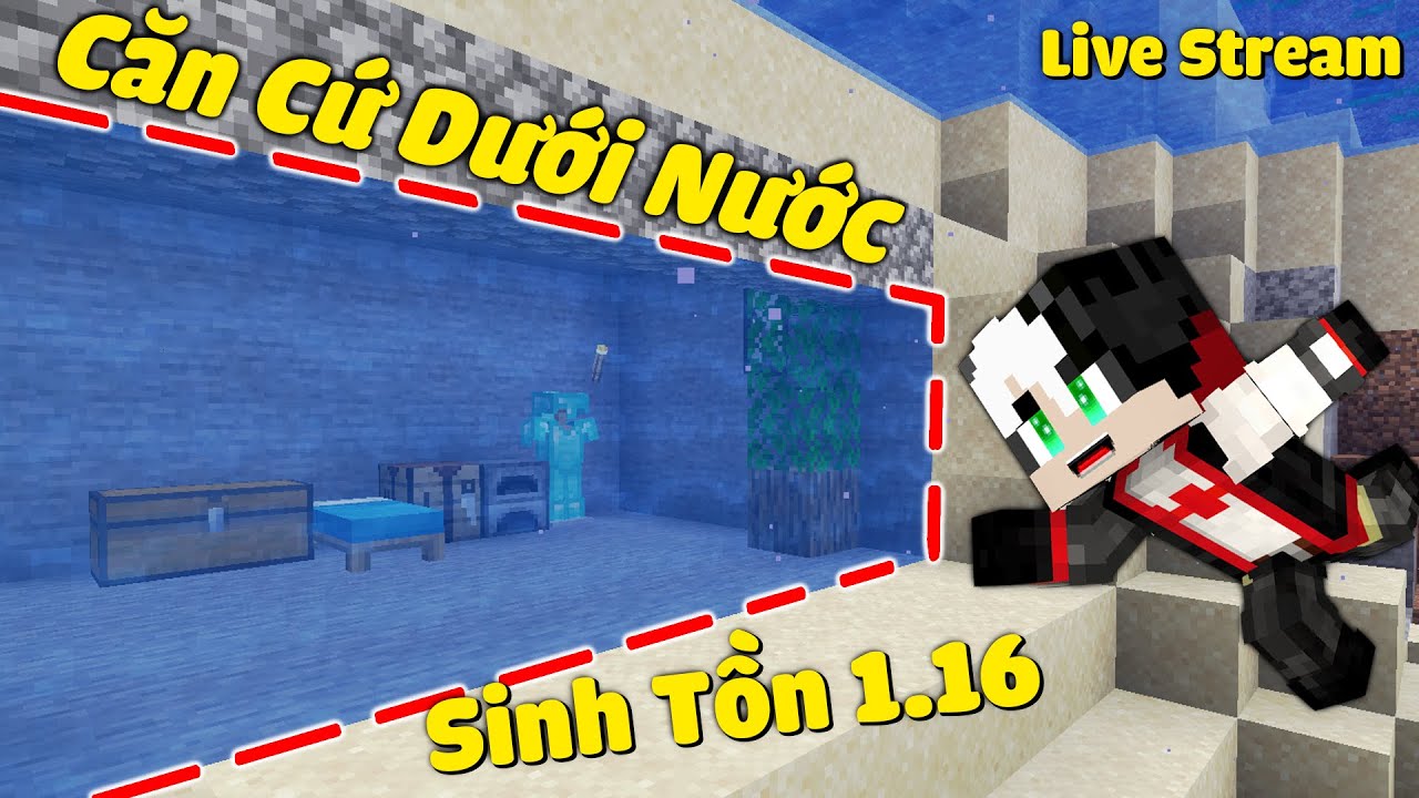 MỀU VÀ REDHOOD THỬ THÁCH SINH TỒN MINECRAFT 1.16 TẬP 16*REDHOOD XÂY DỰNG NGÔI NHÀ BÍ MẬT DƯỚI BIỂN