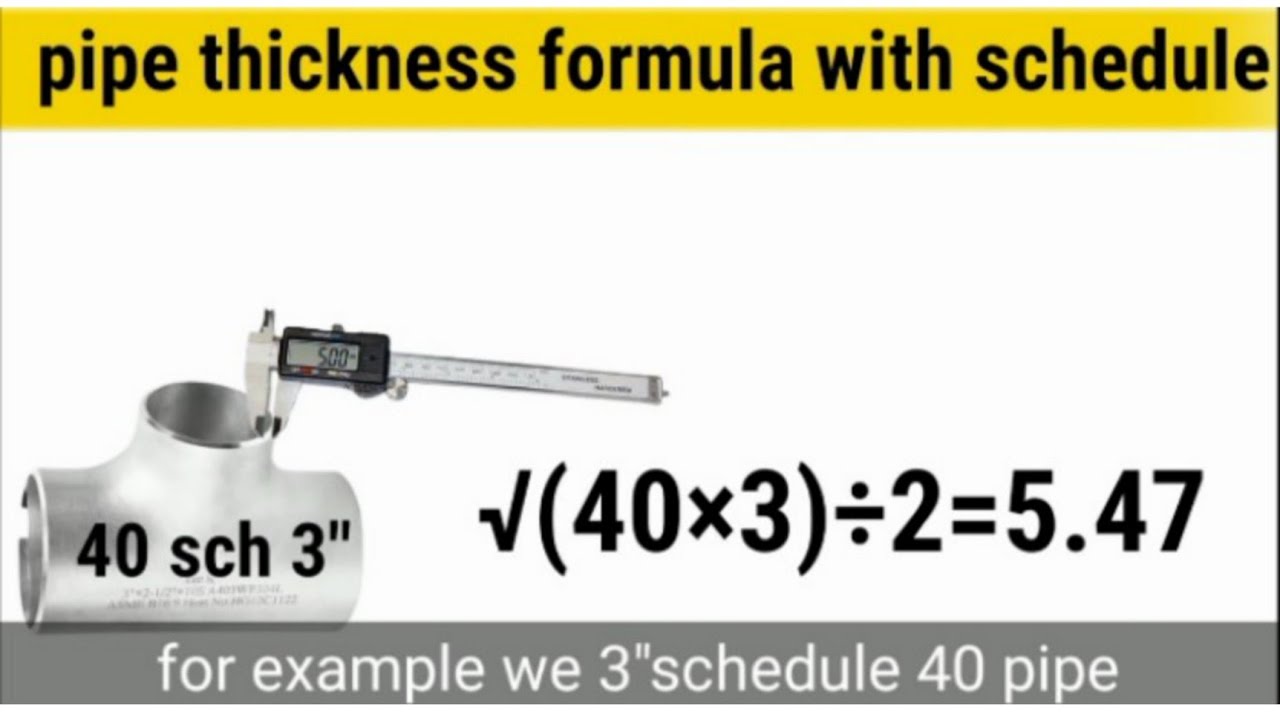 Pipe thickness formula | pipe schedule formula
