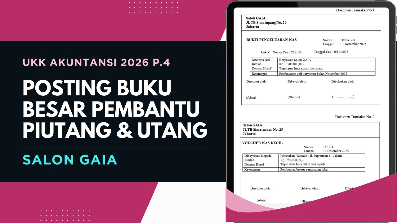 POSTING BUKU BESAR PEMBANTU PIUTANG DAN UTANG SALON GAIA