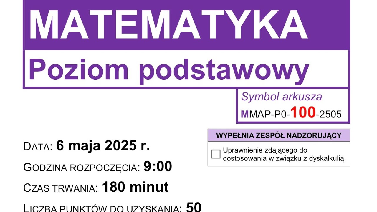 Policz to zadanie #17 — Matura Matematyka Maj 2025 (poziom podstawowy)
