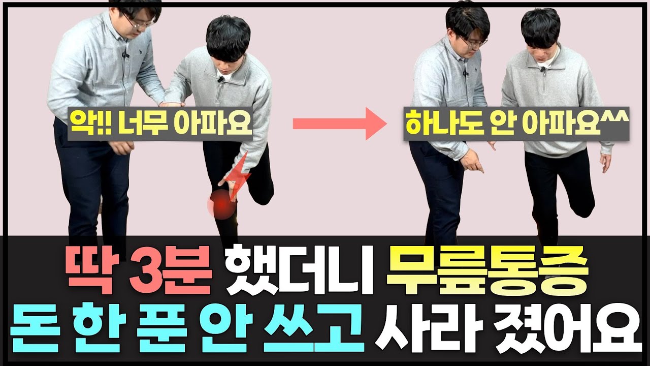 무릎통증 돈쓰지 말고 3분만 딱 해보세요 확실하게 좋아집니다. | 무릎통증 개선을 위한 운동법