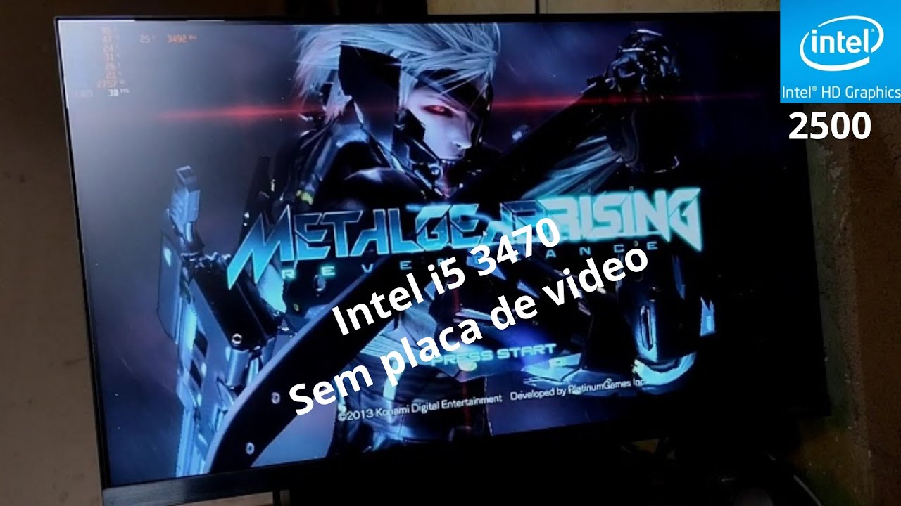 Teste Metal gear rising no Intel i5 3470 sem placa de vídeo