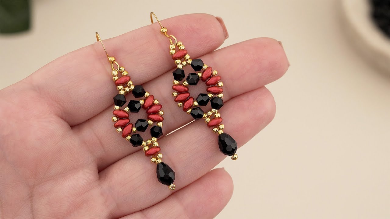 Bold & Easy Crystal Statement Earrings | SuperDuo & Bicone Beaded Earring Tutorial for Beginners