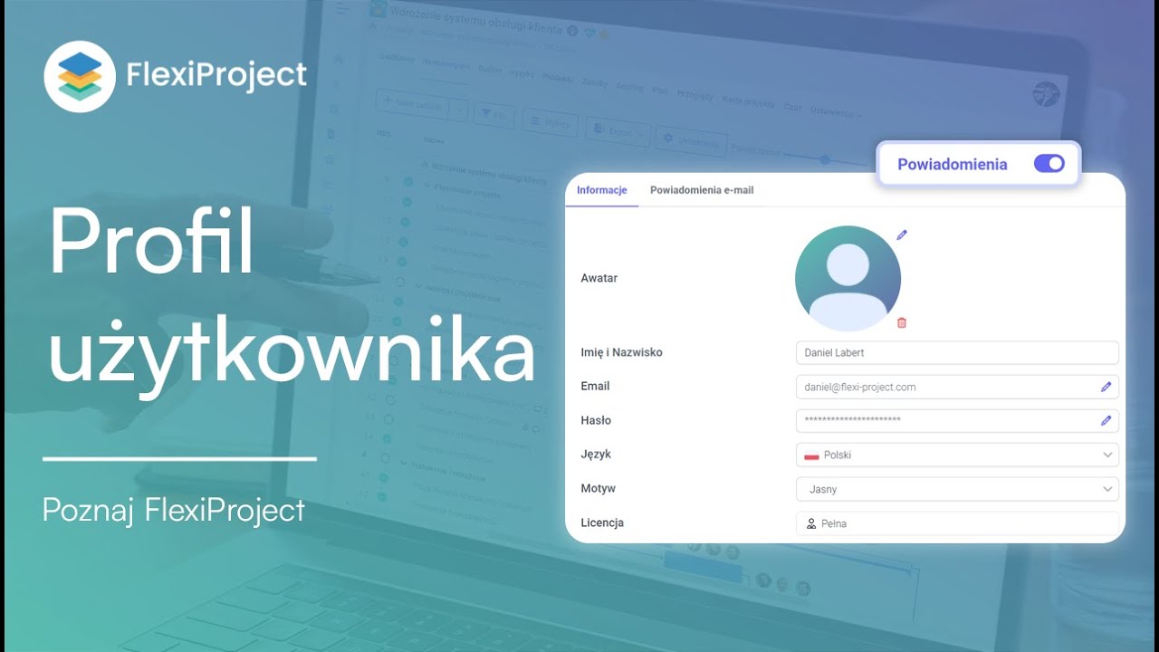 Profil użytkownika i powiadomienia w systemie FlexiProject
