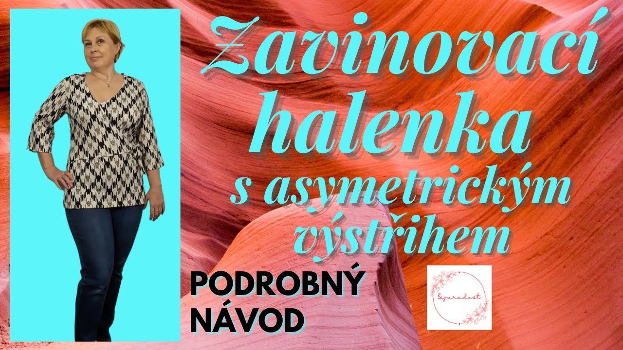 Zavinovací halenka s asymetrickým výstřihem-podrobný návod