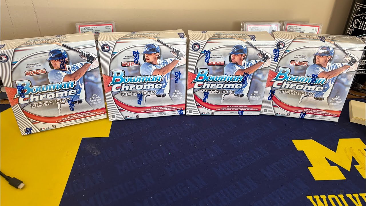 ROOKIE OF THE YEAR AUTO!! AND MORE! 2025 Bowman Chrome Mega Boxes 4 box opening