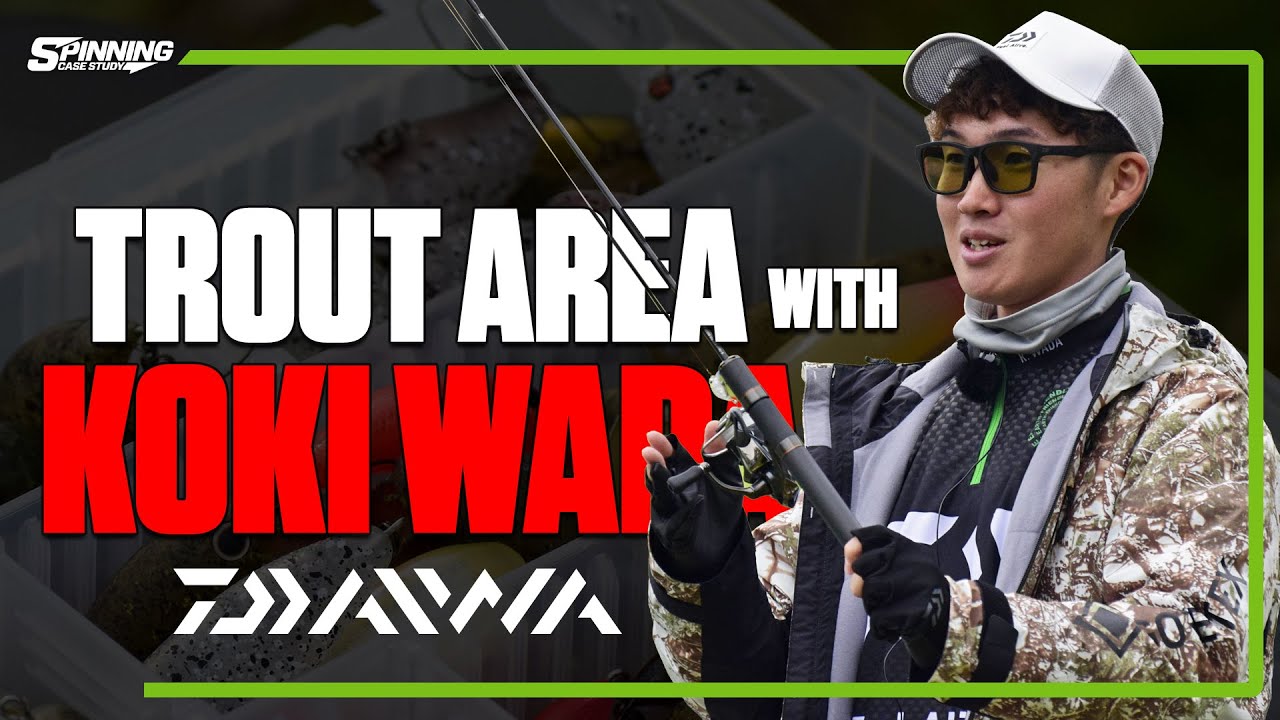 Koki Wada presenting Daiwa tackle at Trout Area World Championship