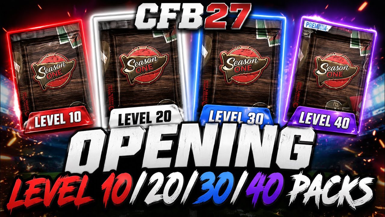 OPENING SEASON 1 LEVEL 10, 20, 30, & 40 PACKS IN CFB 27 ULTIMATE TEAM!