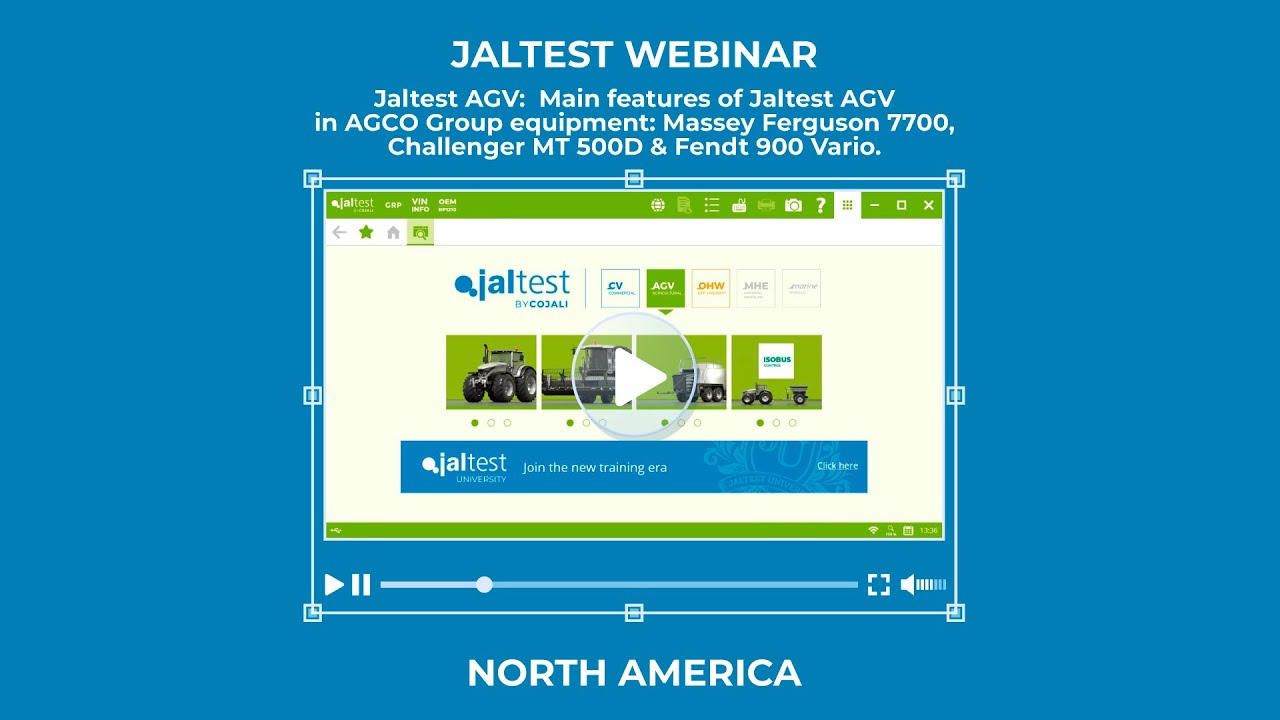 JALTEST WEBINAR | Jaltest AGV Main features of Jaltest AGV in AGCO Group equipment.