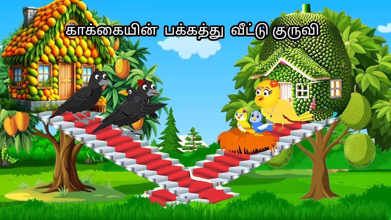 BIRD WITH CROWS IN JUNGLE/MORAL STORY IN TAMIL / VILLAGE BIRDS CARTOON