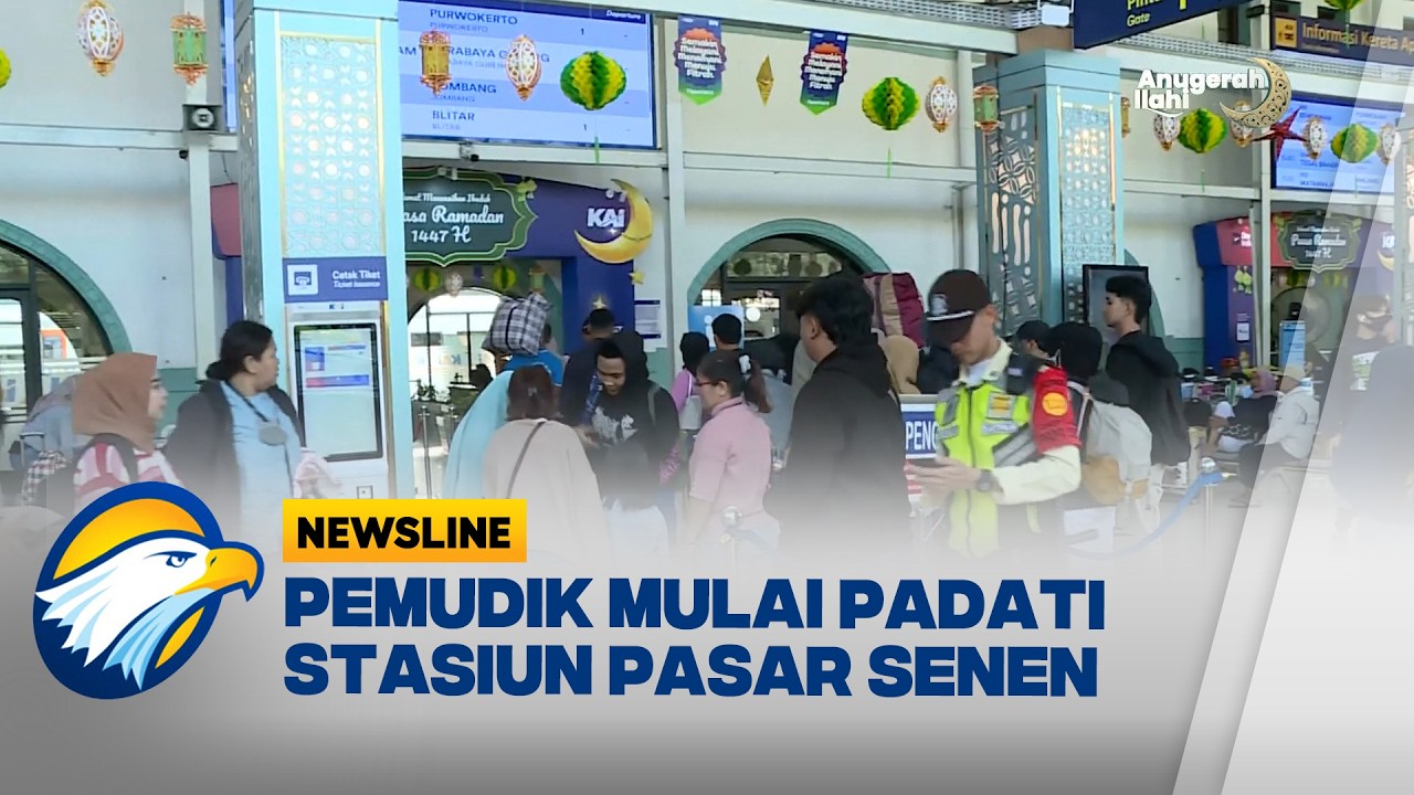 Lonjakan Penumpang Kereta Api di Stasiun Pasar Senen Mulai Terlihat - [Newsline]