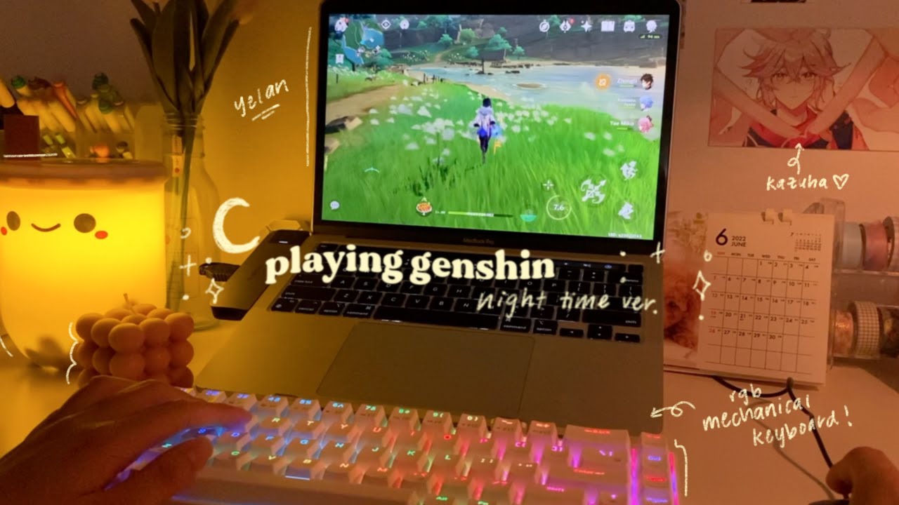 🌙  playing genshin @ night | rgb mechanical keyboard, asmr(?), ambient noise