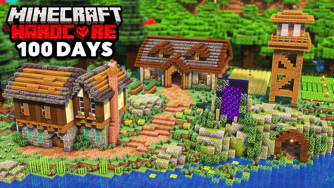 I Survived 100 Days Building a Cozy Base in Hardcore Minecraft!
