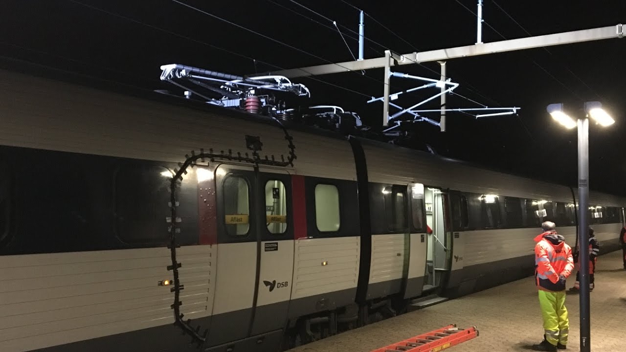 Elektrificering Esbjerg-Lunderskov: Testkørsel med ER 2017, 2034 og 2020 i Bramming