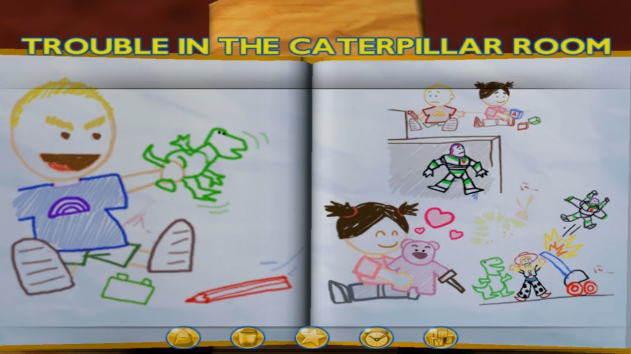 Toy Story 3 -  All Secrets + Challenges | Level 5 - Trouble in the Caterpillar Room
