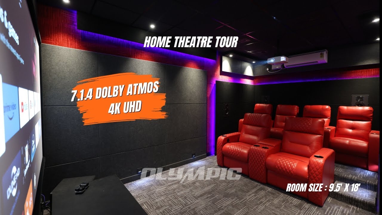 Ultimate 7.1.4 Dolby Atmos Home Theatre Setup in a 10x20 Room | Olympic Home Theatres Project Tour