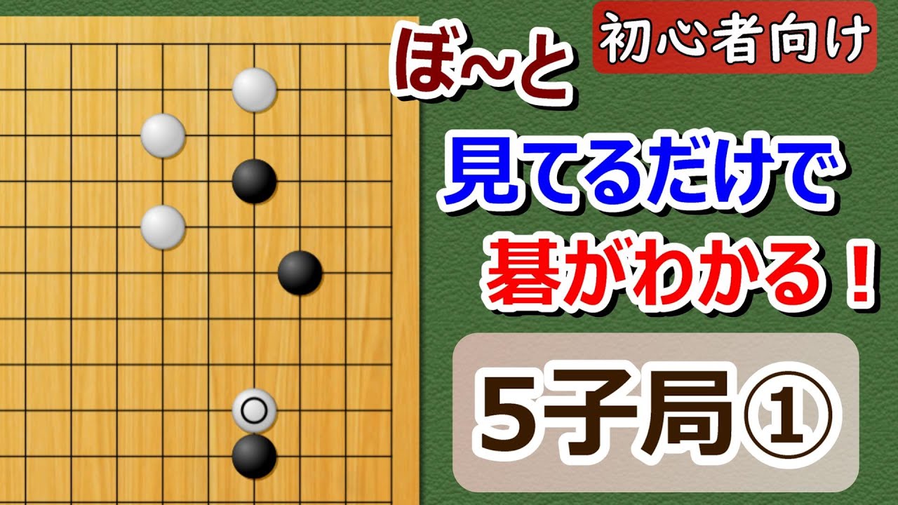 【囲碁】初心者向け・5子局①ぼ~とみてるだけで碁がわかる
