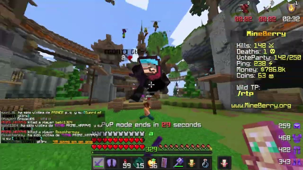Ruthless PvP...🩸 | MineBerry Anarchy