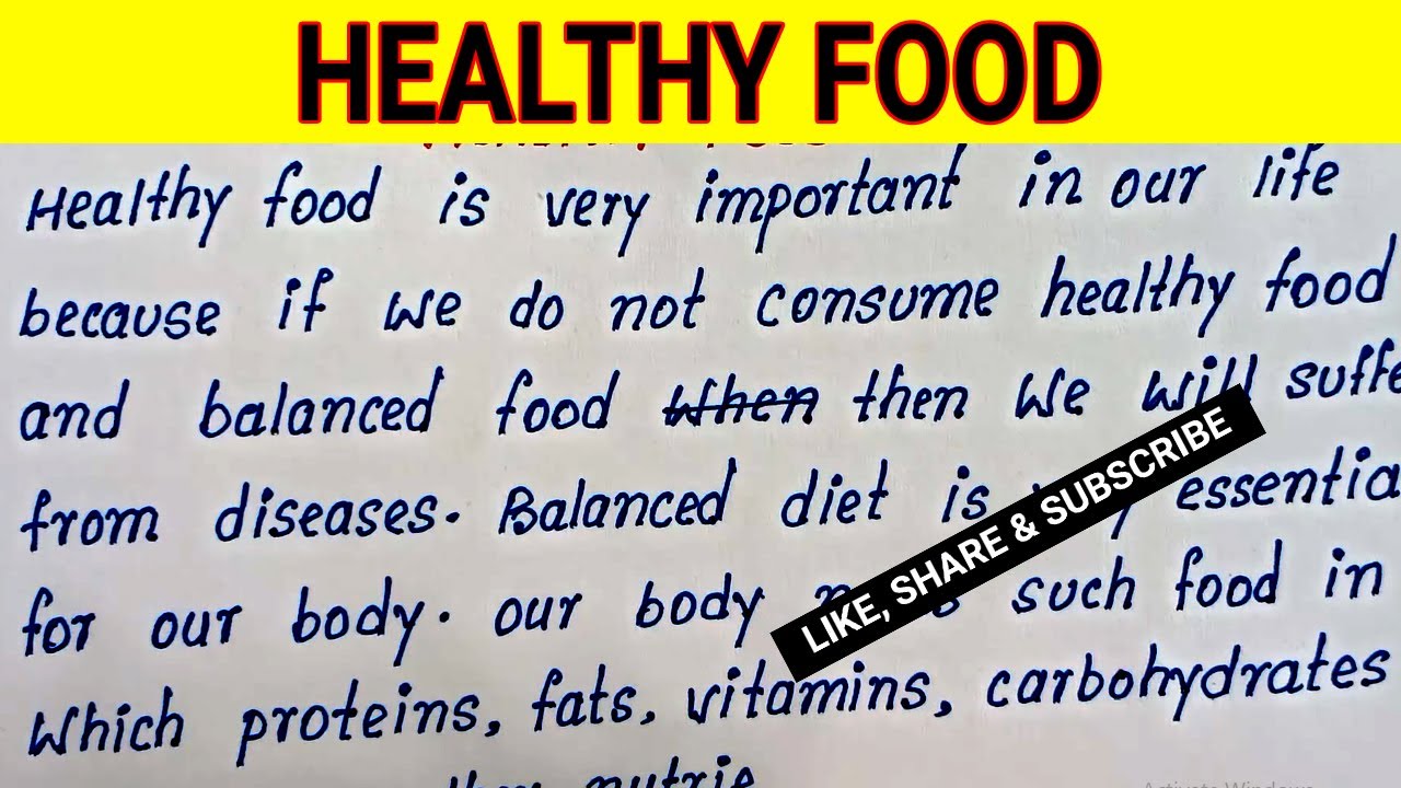 Write English Essay on Healthy Food |Healthy Food English Essay | Best English essay on Healthy Food