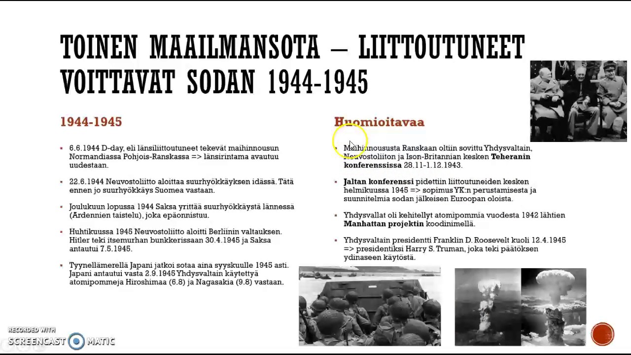 Toinen maailmansota - liittoutuneet voittavat sodan