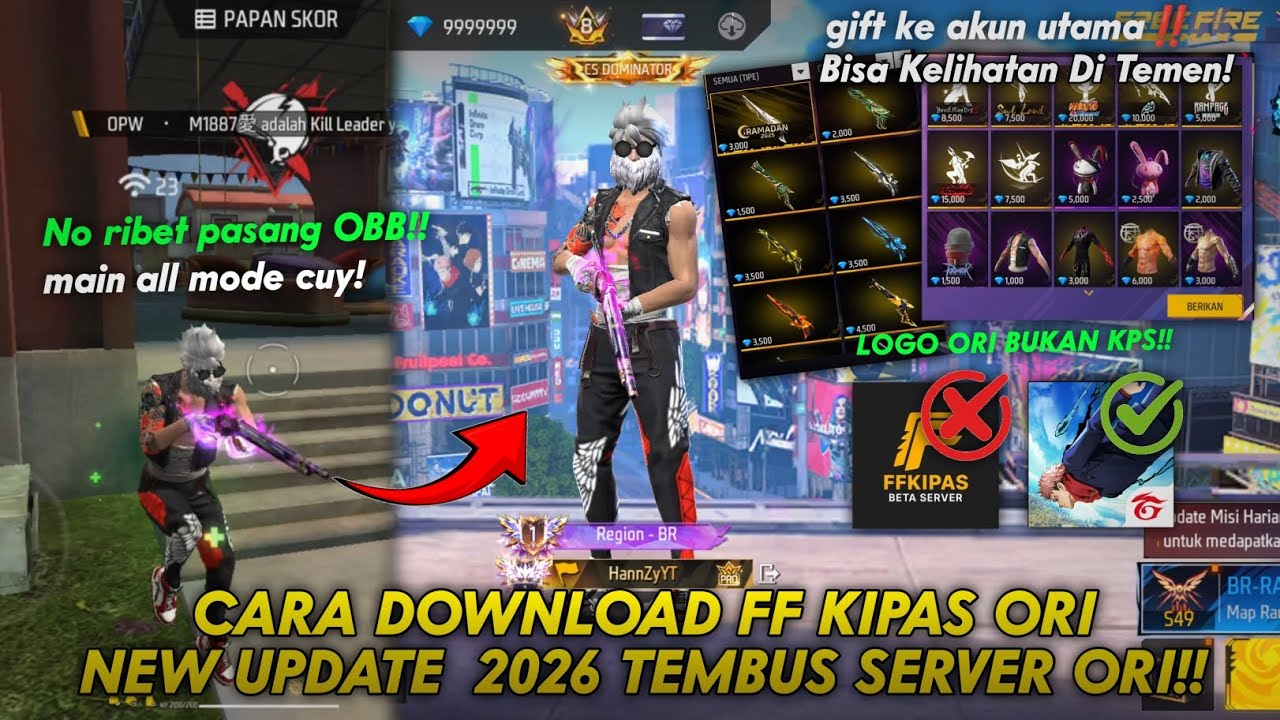CARA DOWNLOAD FF KIPAS ORI DI ANDROID TERBARU 2026‼️NO ROOT 100% WORK🔥 CARA LOGIN FF KIPAS ORI 2026🔥