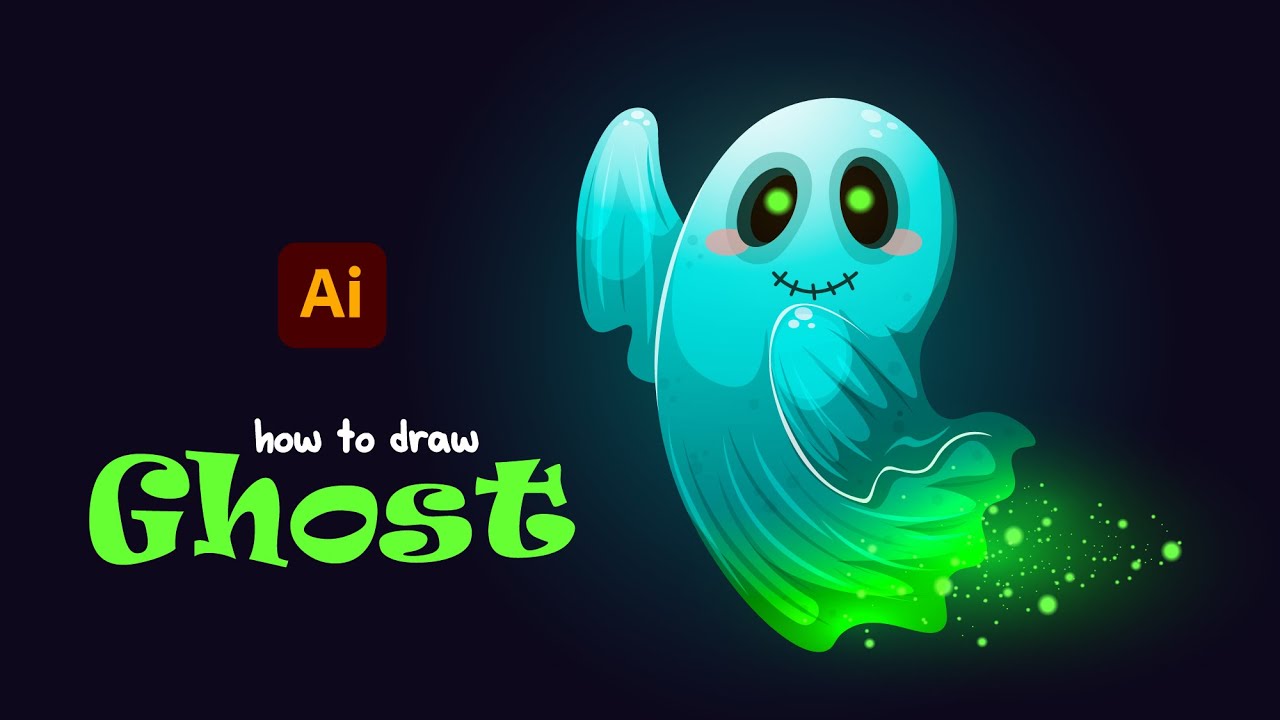Как нарисовать ПРИВИДЕНИЕ в МУЛЬТФИЛЬМЕ с эффектами смешивания. Урок по Adobe Illustrator.
