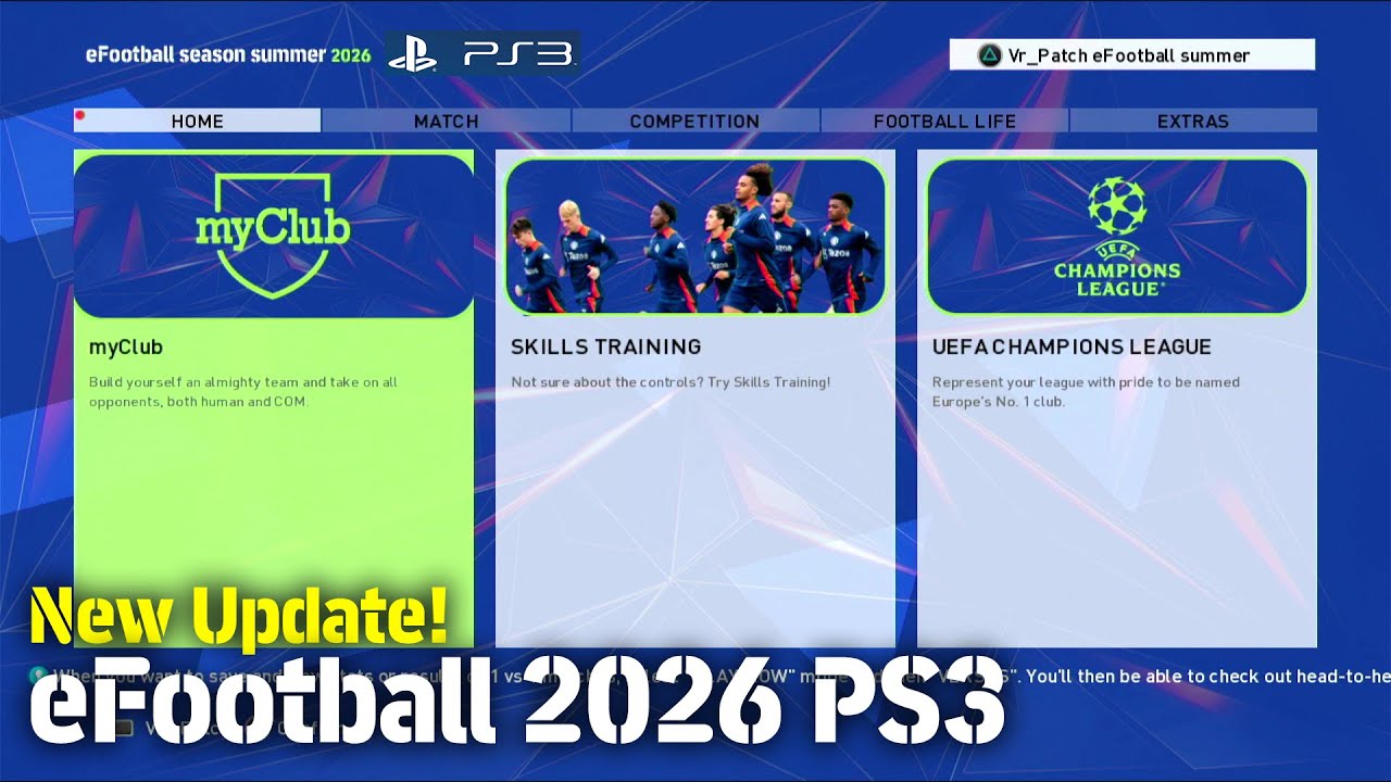 eFootball 2026 PS3 VR Patch Terbaru!