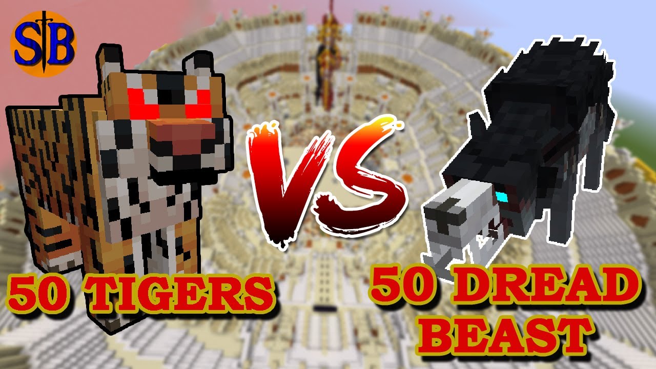 50 TIGER vs 50 DREAD BEAST | Minecraft mobs battle