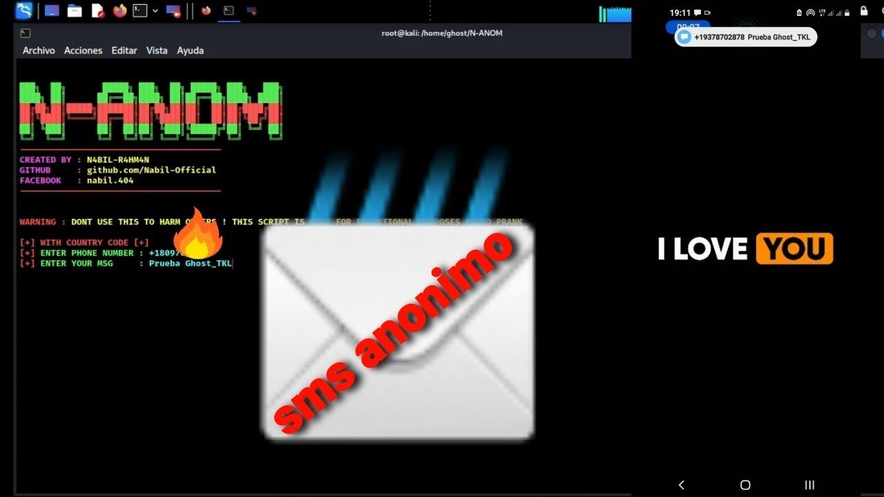 Como enviar SMS An0nimo con Kali y con Termux|#cibersecurity
