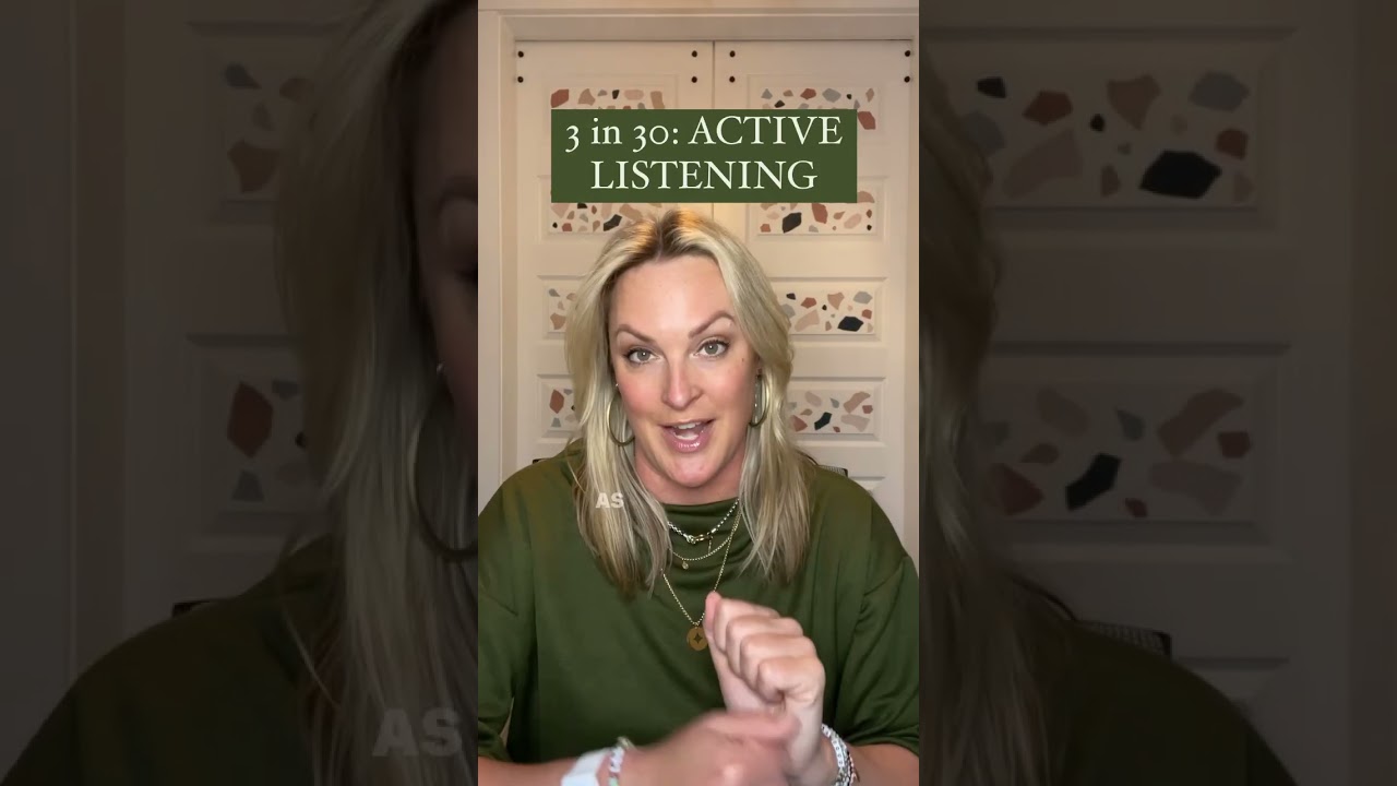 3 in 30: ACTIVE LISTENING  #shorts #shortsvideo #shortsfeed #3in30 #professionaldevelopment #listen