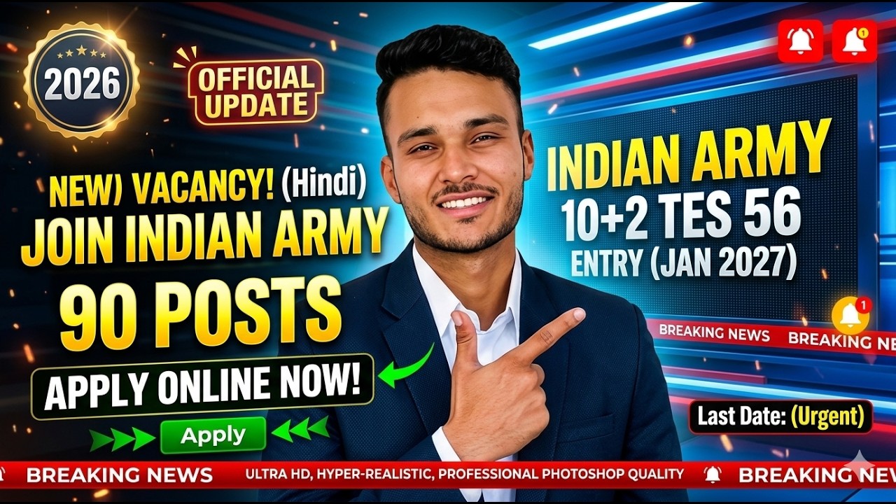 Indian Army 10+2 TES 56 Recruitment 2026! 🇮🇳 How to Fill Online Form? Apply Now 🚀