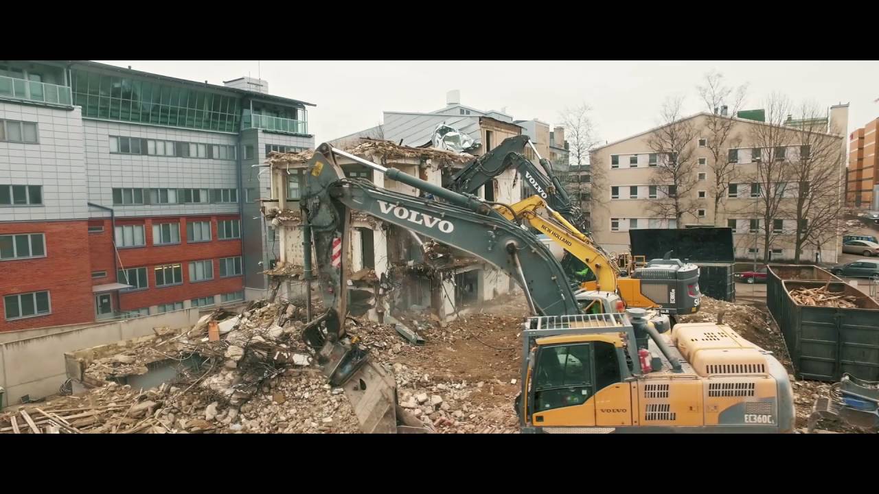SK-Purku - Helsingin Pitäjänmäen liikekiinteistön purkutyö 2016