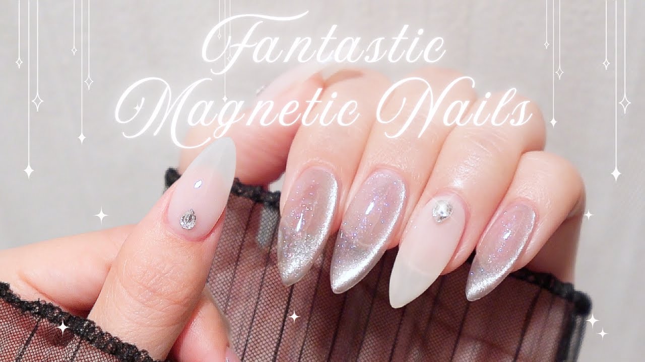 【幻想的なマグネットネイル🧲】初心者おすすめネイル🔰｜シンプルネイル💅｜長さ出しネイル｜セルフネイル