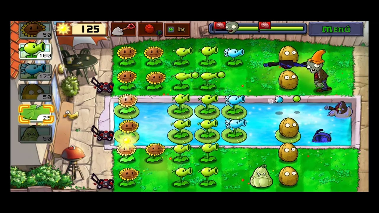 Jugando plantas vs zombies piscina 🤽‍♀️🤽